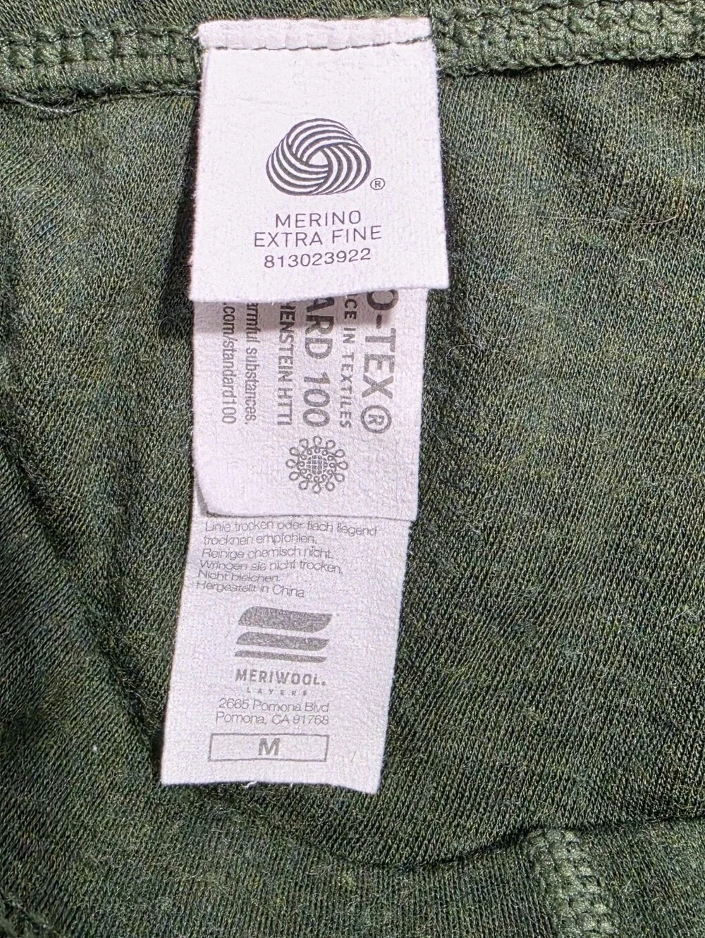 Men's Meriwool Olive Green Thermal Long Johns Base Layer